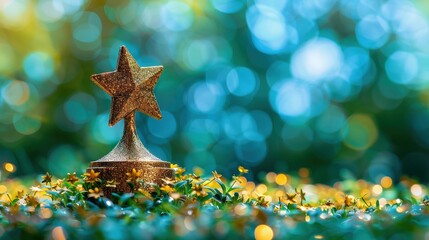 Volunteer receiving community award, [Uplifting service], [fulfillment of giving], [top commendation score]