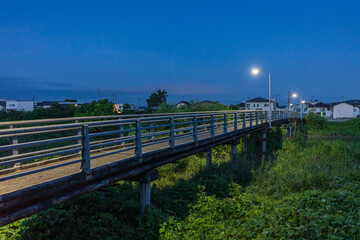 日本の岡山県岡山市の夏の朝の美しい風景