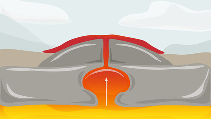 Fototapeta premium Illustration of shield vulcano