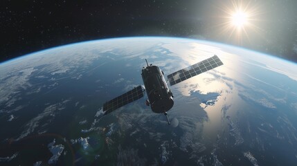 A satellite is flying over the Earth