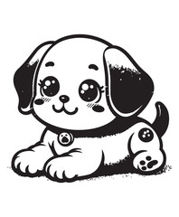 Cute cartoon puppy vector art,graphics Cute cartoon puppys icons set,vintage illustration Cute cartoon puppy clipart,vector Cute cartoon puppys flat style artwork design