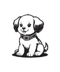 Cute cartoon puppy vector art,graphics Cute cartoon puppys icons set,vintage illustration Cute cartoon puppy clipart,vector Cute cartoon puppys flat style artwork design