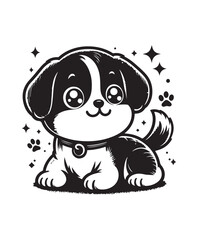 Cute cartoon puppy vector art,graphics Cute cartoon puppys icons set,vintage illustration Cute cartoon puppy clipart,vector Cute cartoon puppys flat style artwork design