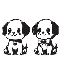Cute cartoon puppy vector art,graphics Cute cartoon puppys icons set,vintage illustration Cute cartoon puppy clipart,vector Cute cartoon puppys flat style artwork design