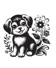 Cute cartoon puppy vector art,graphics Cute cartoon puppys icons set,vintage illustration Cute cartoon puppy clipart,vector Cute cartoon puppys flat style artwork design