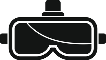 Simple black icon of vr glasses, representing the concept of virtual reality