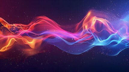 Fototapeta premium Abstract dynamic wave energy visual vector. Generative AI