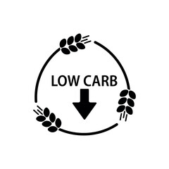 LOW CARB icon on white background