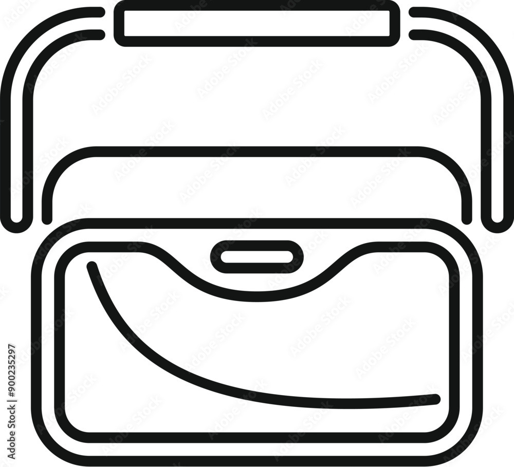 Poster virtual reality glasses showing augmented reality experience with curved line