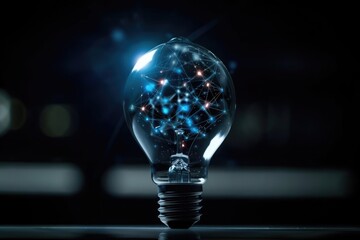 A Light Bulb Containing a Glowing Network of Connections