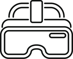 Simple icon of a vr headset, designed with thick lines and a focus on its key features