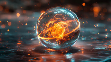 model of a futuristic energy core, with swirling plasma effects