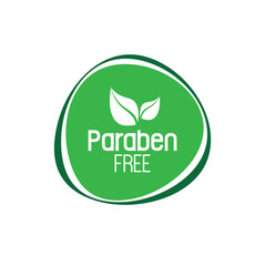 paraben free sign on white background	