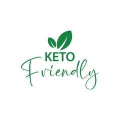 keto friendly sign on white background