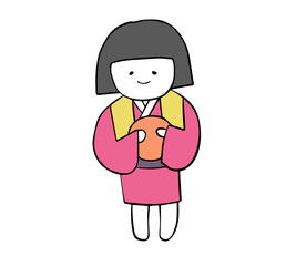 妖怪　座敷童（ざしきわらし）　イラスト