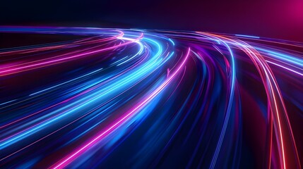 digital neon light abstract motion design. Ganerative AI