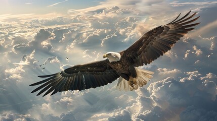 Fototapeta premium Eagle gliding space. Generative AI