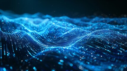 A blue wave with a lot of sparkles