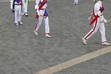 Basque folk dancers during a performance