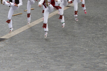 Basque folk dancer in an outdoor event