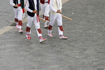 Basque folk dancer in an outdoor performance
