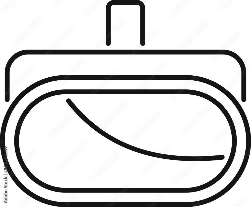 Poster simple outline icon representing vr glasses, perfect for illustrating concepts of virtual reality an