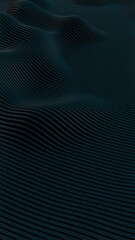 Naklejka premium Abstract 3D Wavy Pattern with Dark Gradient Colors..