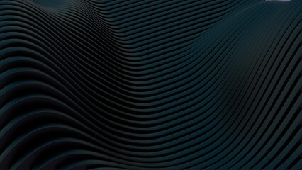 Abstract 3D Wavy Pattern with Dark Gradient Colors..