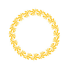 Islamic gold circle calligraphy element name Muhammad transparent
