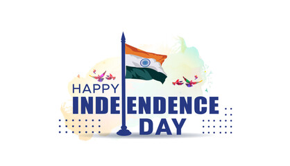 Naklejka premium Happy Independence Day of India. Greeting card.
