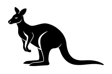 kangaroo silhouette, kangaroo icon vector illustration, kangaroo logo
