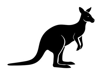 kangaroo silhouette, kangaroo icon vector illustration, kangaroo logo
