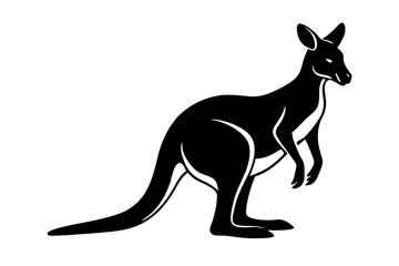 kangaroo silhouette, kangaroo icon vector illustration, kangaroo logo

