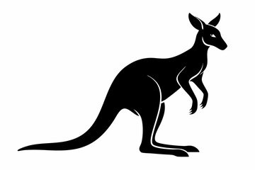 kangaroo silhouette, kangaroo icon vector illustration, kangaroo logo
