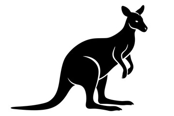 kangaroo silhouette, kangaroo icon vector illustration, kangaroo logo
