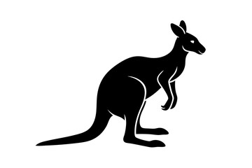 kangaroo silhouette, kangaroo icon vector illustration, kangaroo logo

