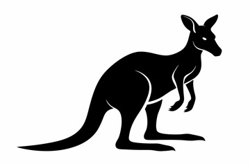 kangaroo silhouette, kangaroo icon vector illustration, kangaroo logo
