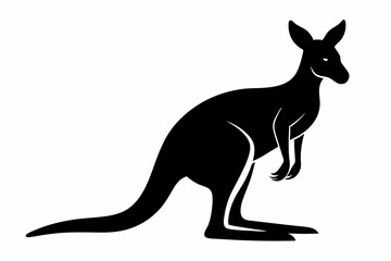 kangaroo silhouette, kangaroo icon vector illustration, kangaroo logo
