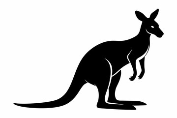 kangaroo silhouette, kangaroo icon vector illustration, kangaroo logo
