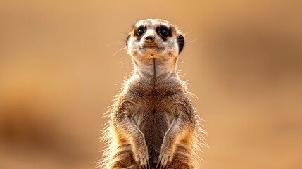 Fototapeta premium Meerkat, portrait, watchful, sentinel. Generative AI