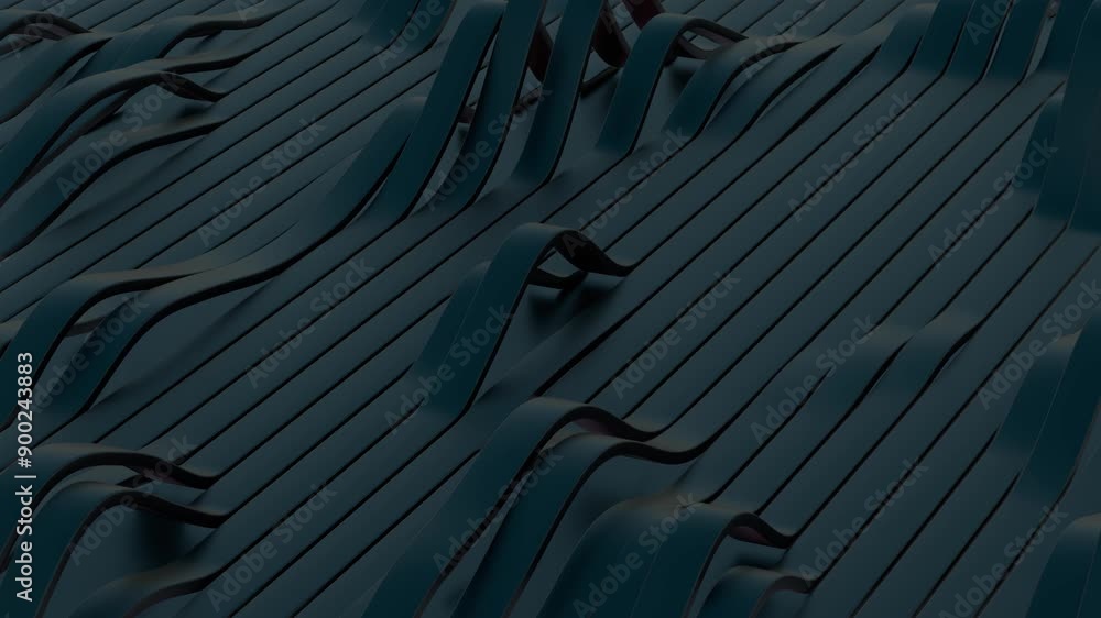 Poster Dark Abstract Waves and Lines Pattern in 3D Design

