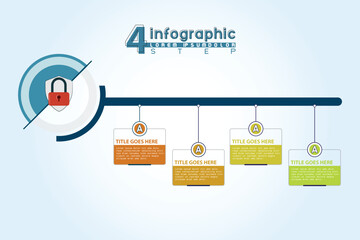 Neumorphic business timeline with 4 steps or options infographic presentation template