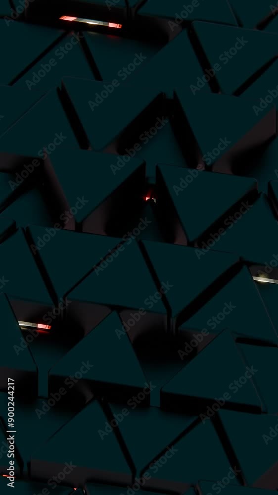 Poster Abstract Pattern of Glowing Geometric Tiles with Light Effects

