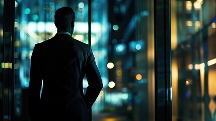 silhouette of a person in office
