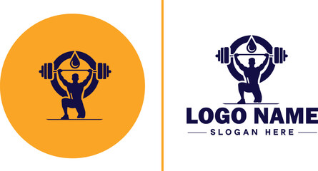 CrossFit Gym icon Functional fitness center HIIT gym Cross-training facility flat logo sign symbol editable vector