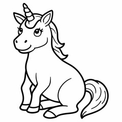 
Cute Cartoon Unicorns line art isolated on white background. Vector illustration for coloring books
