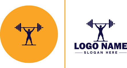 CrossFit Gym icon Functional fitness center HIIT gym Cross-training facility flat logo sign symbol editable vector