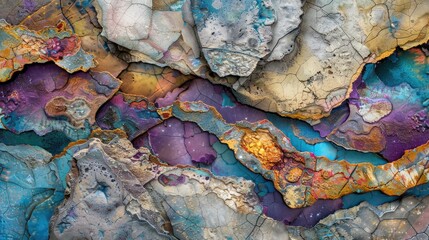 Rock formations colorful patterns. Generative AI