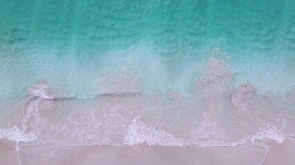 Drone footage of the eastern Indian Ocean waves on the sandy Cable Beach in Western Australia