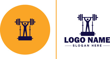 CrossFit Gym icon Functional fitness center HIIT gym Cross-training facility flat logo sign symbol editable vector